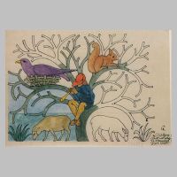 'Nursery' textile design by C F A Voysey, produced in 1923..jpg